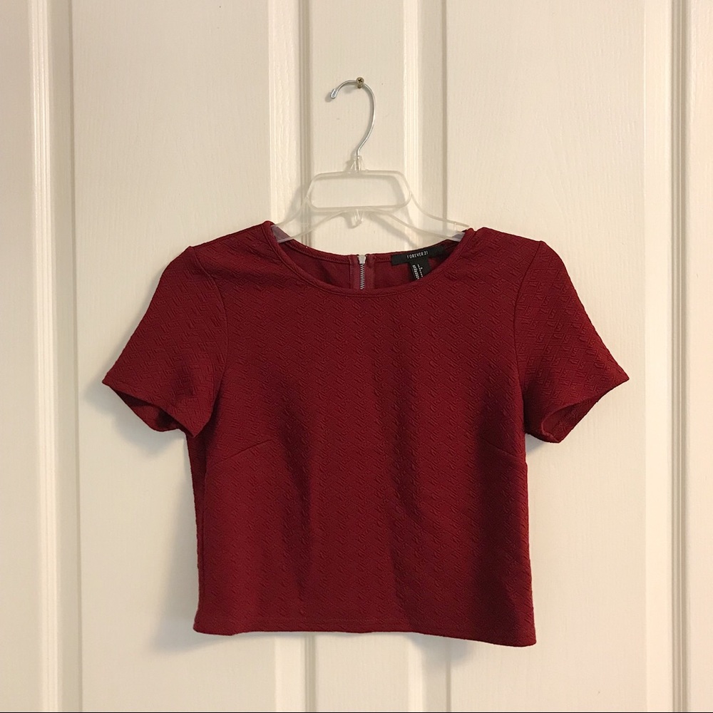 Red top with full back zipper